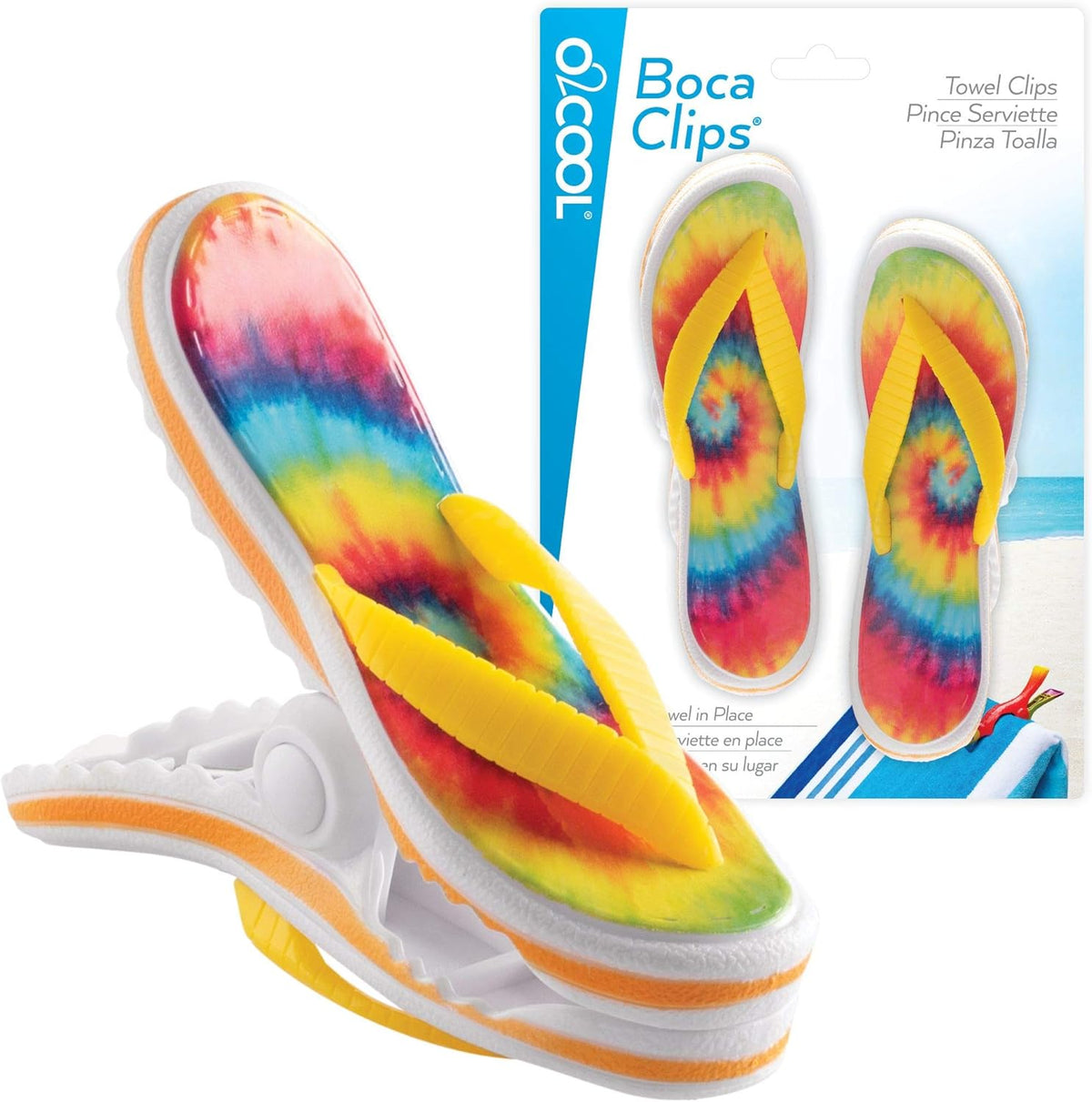 O2COOL BocaClips beach towel clips front view