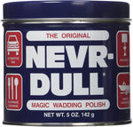 George Basch Nevr Dull Magic Wadding Polish 5 Ounce front view of tin container.