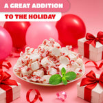 Group of CRAZYOUTLET soft peppermint salt water taffy candies on plain surface
