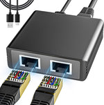 Bliyee gigabit ethernet splitter front view showing dual RJ45 ports for network expansion.
