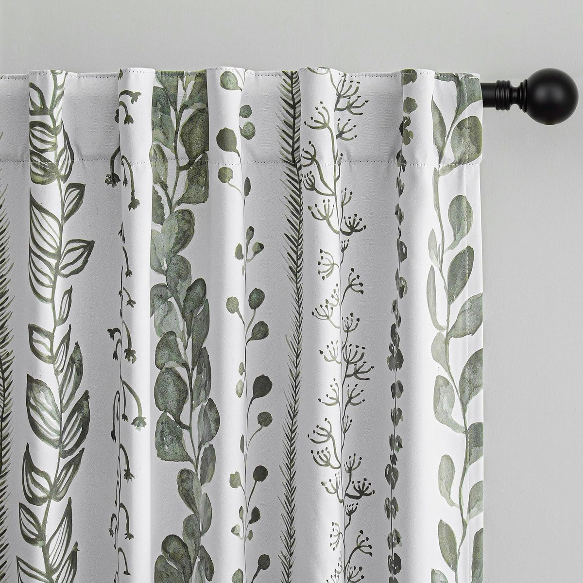 Boho Curtains for Living Room Light Filtering Privacy Protection Cotton Curtains 84 Inch Length 2 Panels Bohemian Linen Style Back Tab Window Leaf Print Classical Drapes for Dining Room - Image 13