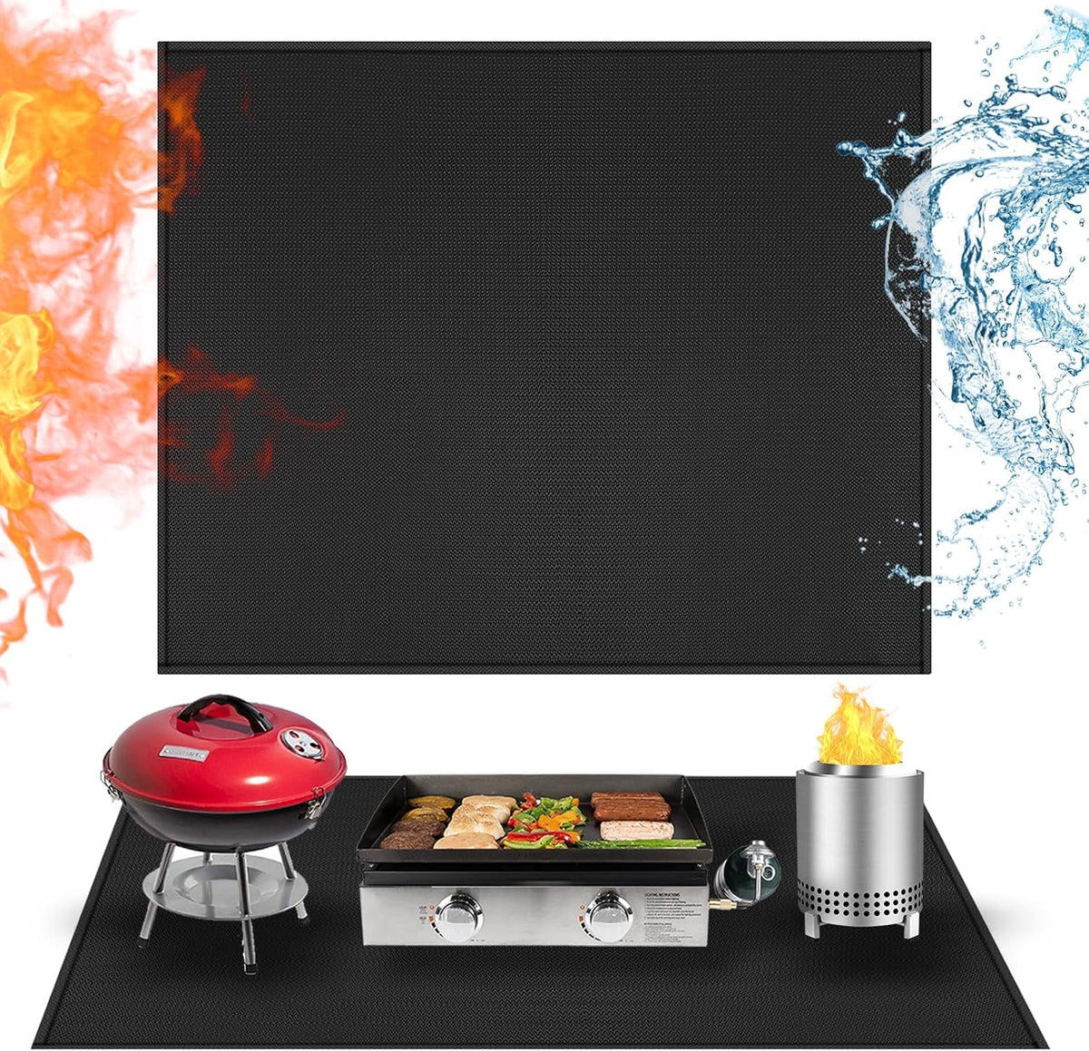 Heat Resistant Mats for Countertop fits Tabletop Grill, 31x24x0.02in, Black | 1022 Fireproof grill mat for countertop/table protection, fits gas/charcoal grills, pizza ovens, fits Blackstone & Ninja - Image 13