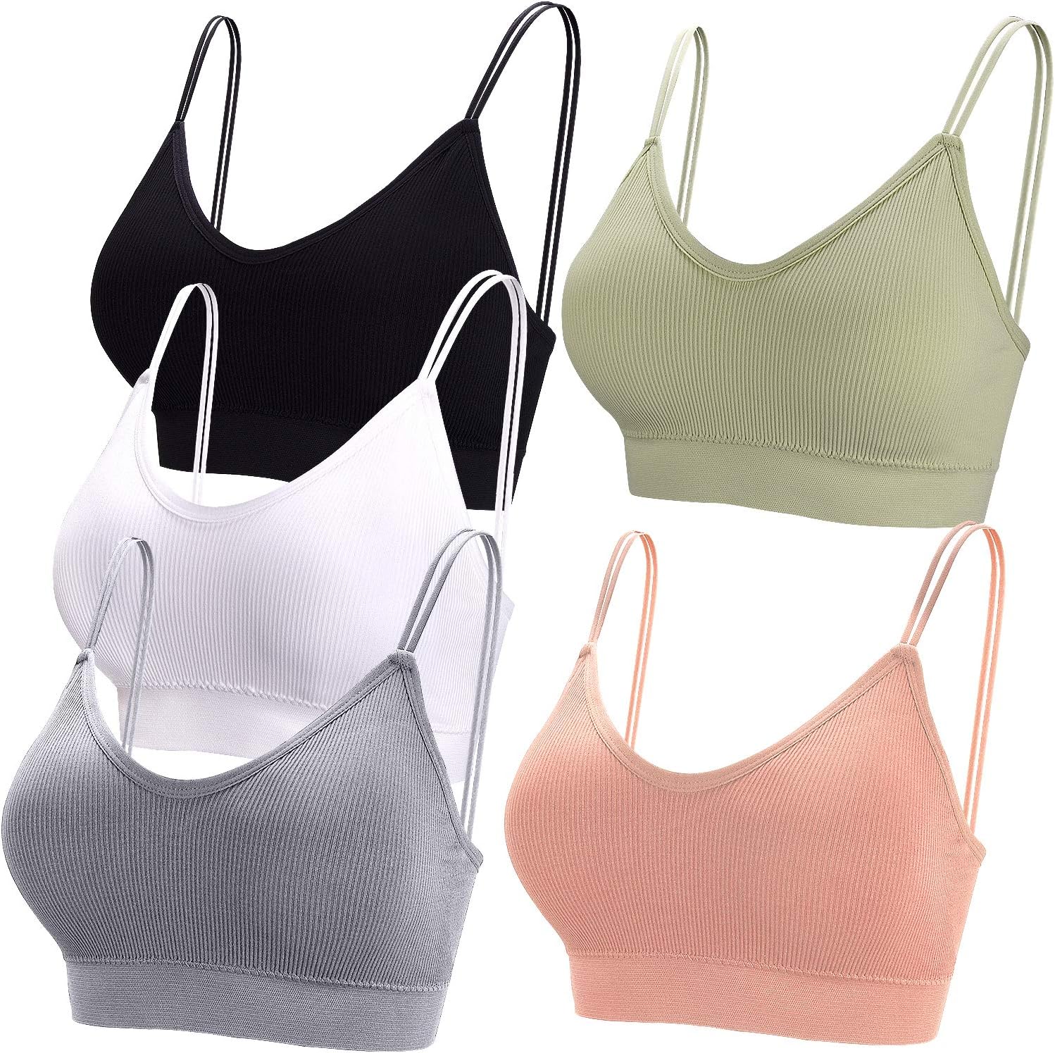 BQTQ padded bralettes front view featuring V-neck cami design