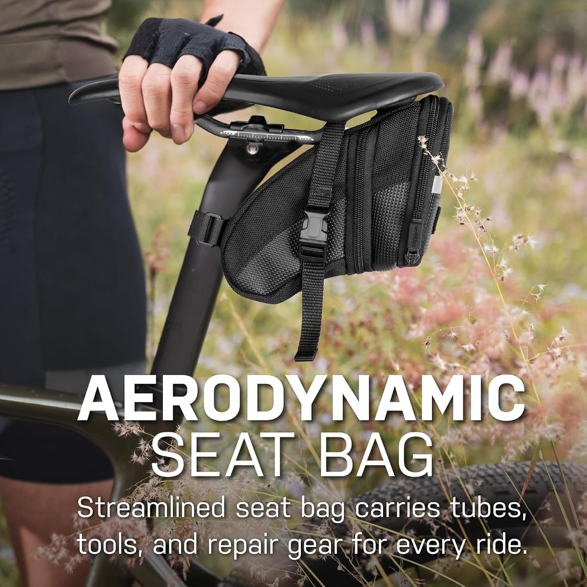 Topeak Aero Wedge Pack medium side profile showing aerodynamic shape