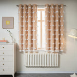 Mysky Home nursery yellow double layer curtains front view