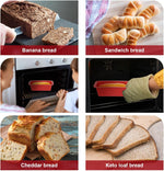 Pafeooui red silicone mini loaf pans close up texture