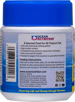Ocean Nutrition marine fish food container showing pellet size