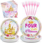 Grencian Four Ever a Princess party tableware set front view