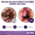 Side profile of Pet MD Tris Flush pet grooming product