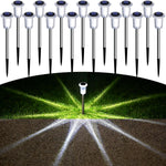 DenicMic Solar Lights Outdoor Waterproof 10 Pack Pathway Lights Cool White | Stake Lights for Yard Garden Driveway Walkway Outside Landscape Path Lights, Auto On/Off 6000K LED, Stainless Steel Pole - Image 13