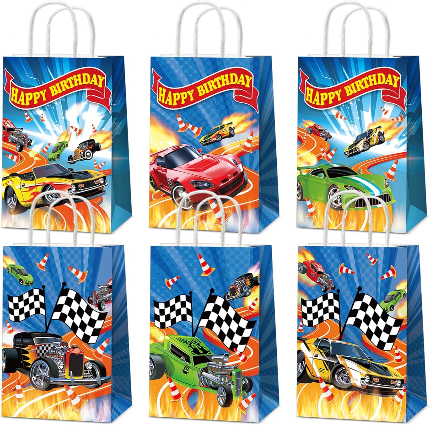 Zhiend Hot Car Happy Birthday party favor bags front view