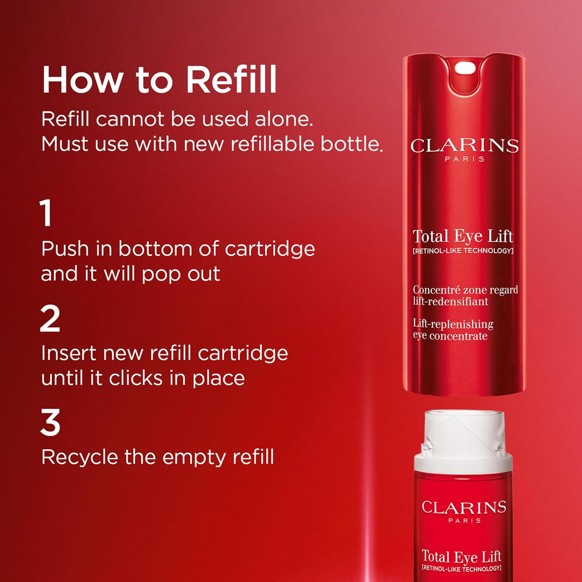Clarins Total Eye Lift | Anti Aging Eye Cream | Targets Wrinkles, Crow's Feet, Dark Circles and Puffiness For a Visible Eye Lift in 30 Seconds | REFILLABLE - Image 10