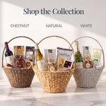 Natural woven basket base and sturdy construction details