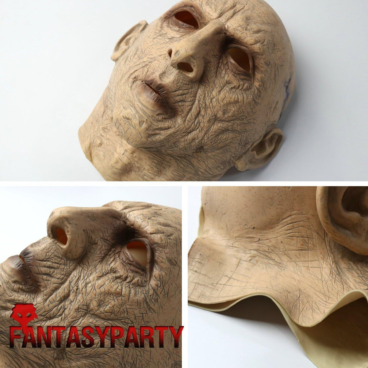 FantasyParty Halloween latex mask packaging and shape