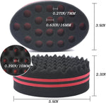 Air and Tree afro curl sponge showing 7mm and 16mm diameters