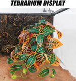 Woyrise Reptile Plants for Terrarium Decor, Ball Python Tank Accessories fit Bearded Dragon Crested Leopard Gecko Lizard Chameleon Snake Frog Tortoise Hermit Crab - Fake Codiaeum Variegatum - Image 6