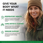 NutraHarmony Mullein Lung Cleanse 120 capsules bottle side profile
