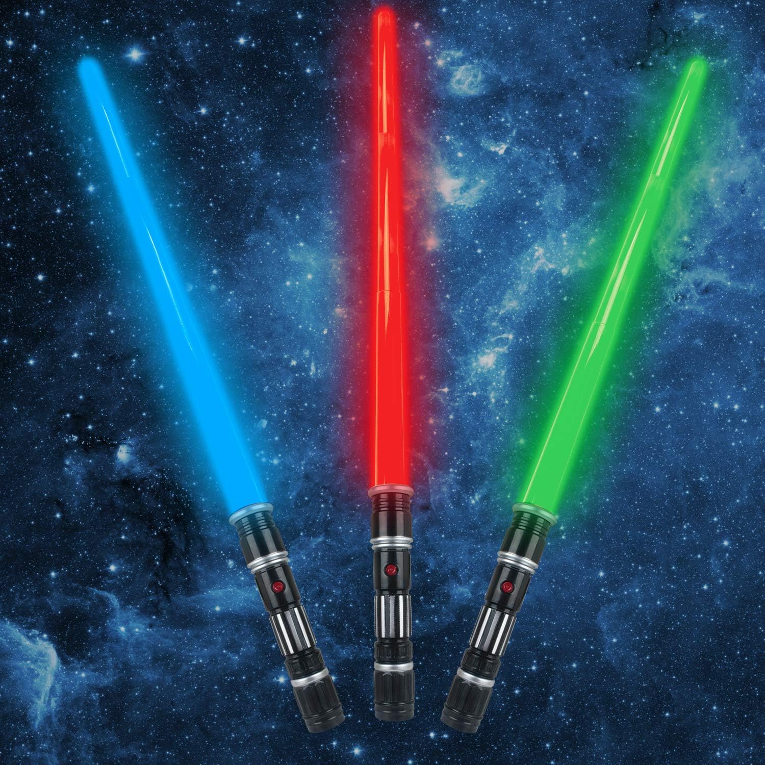 Lesuter Toys 3 pack light up saber swords front view