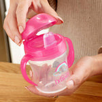 Dr. Brown's 6 ounce sippy cup with the hinged lid folded back