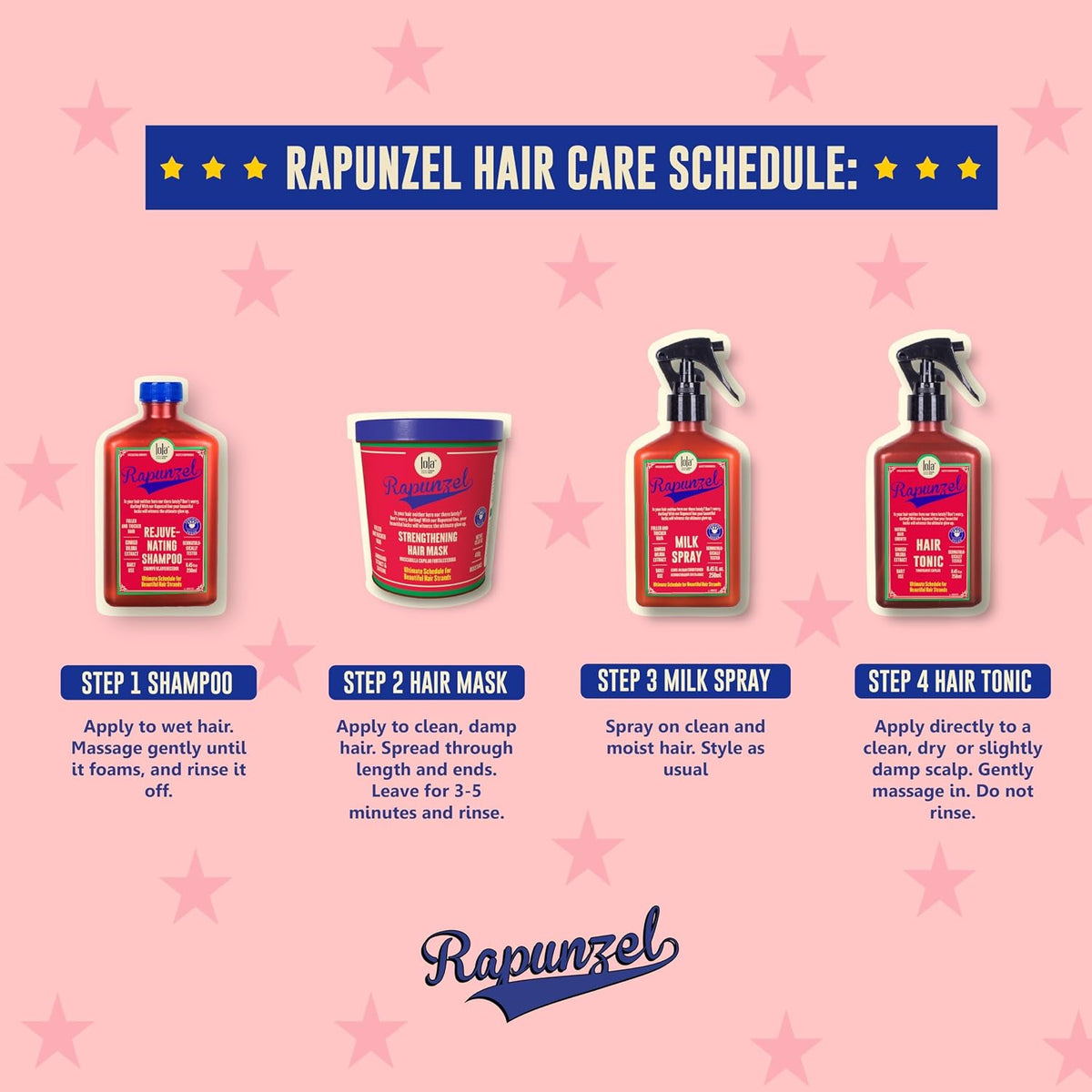 Lola From Rio Rapunzel Shampoo text details on bottle label