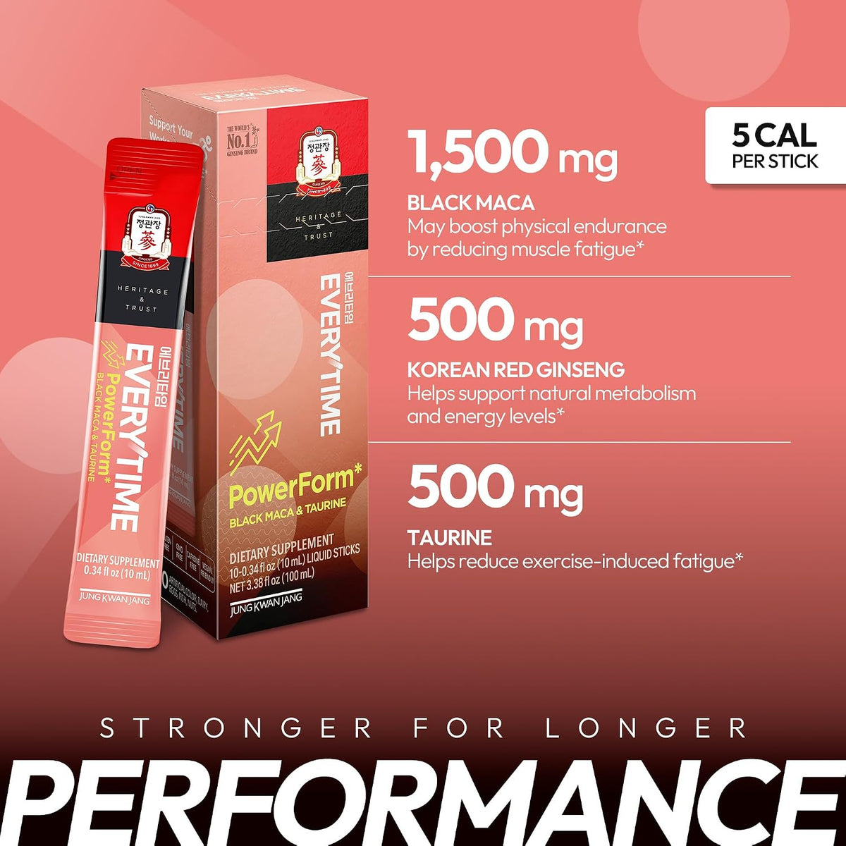 Premium imported JungKwanJang black maca and taurine endurance supplement