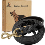 FAIRWIN Braided Leather Dog Training Leash 6 Foot - Military Grade Heavy Duty Dog Leash for Large Medium Small Dogs (Brown, M:5/8" x 6ft) - Image 9