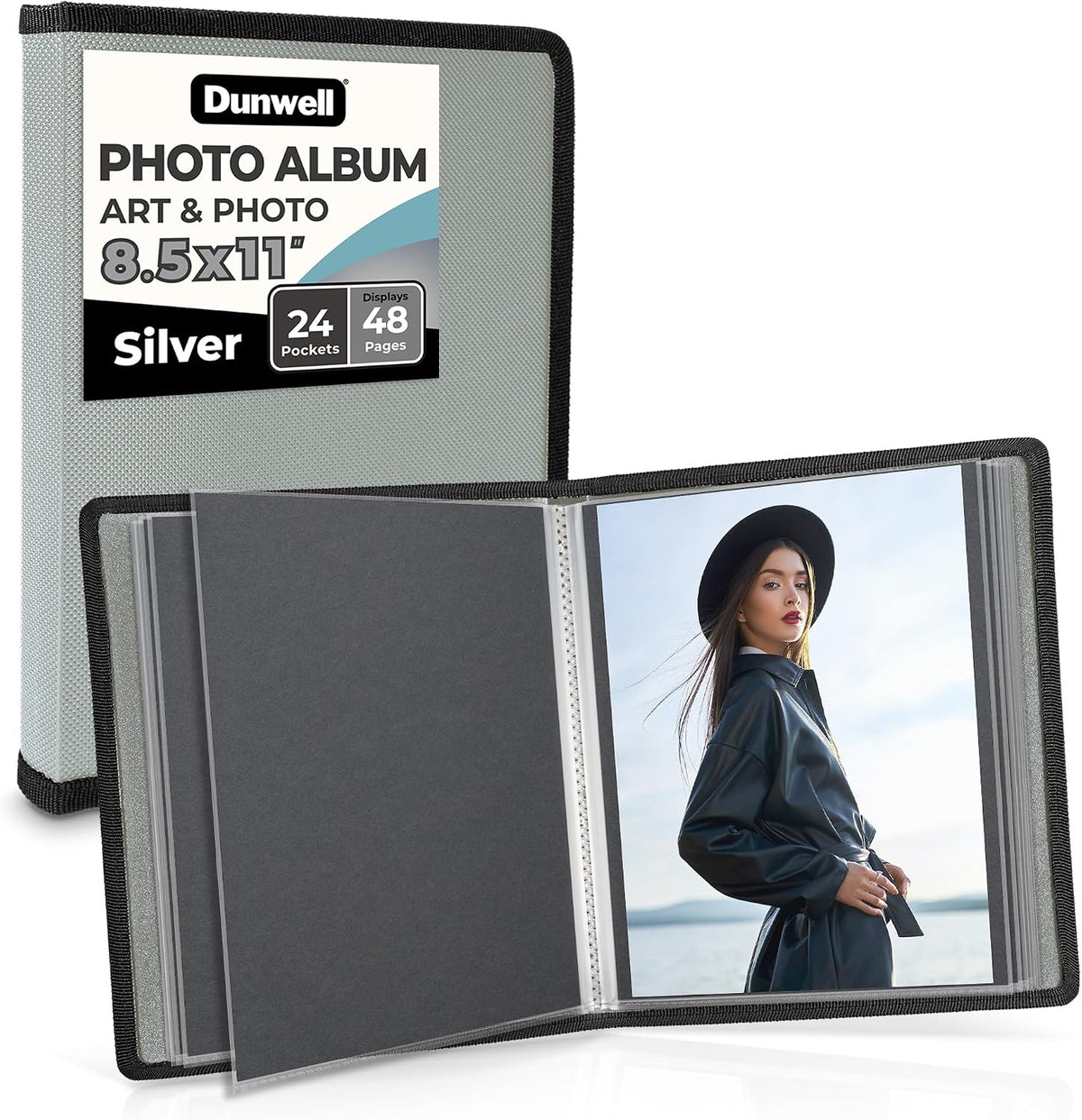 Dunwell Art Portfolio 9x12, 24 Pockets, Displays 48 Pages, Blue | Black Mounting Paper Included, Acid-Free Poly Presentation Book, Portfolio Binder for Artwork - Image 15