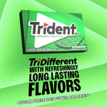 Trident spearmint flavor tooth friendly chewing gum package side view