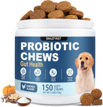 Drool Duke Dog Probiotic Chews front view of packaging for pet gut health.