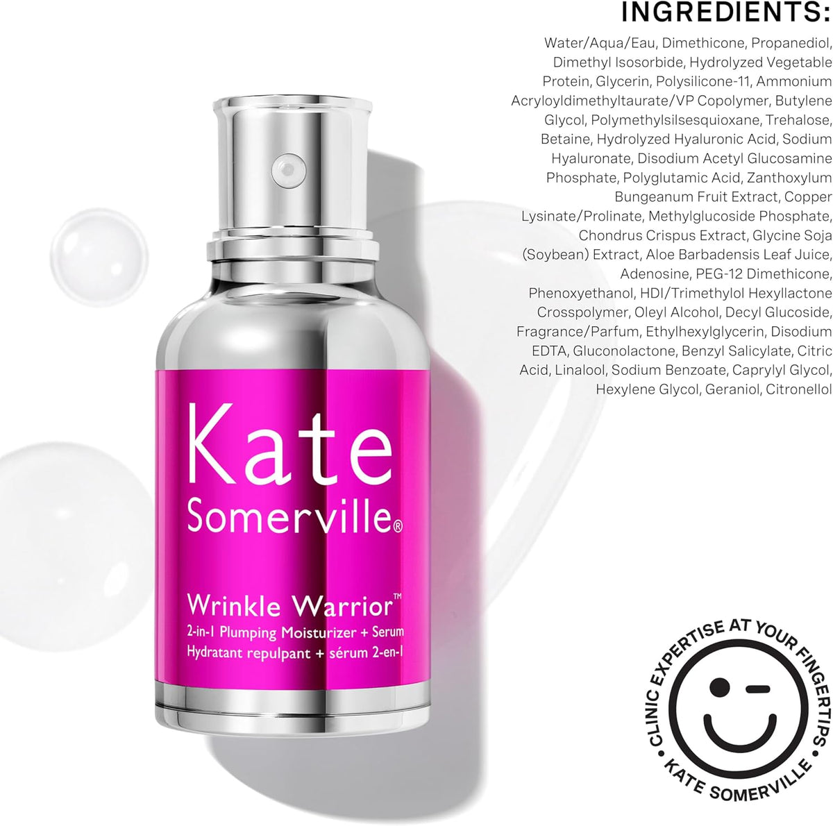 Kate Somerville Wrinkle Warrior(R) 2-in-1 Plumping Moisturizer + Serum - Hydrating Formula with Hyaluronic Acid, Smooths Fine Lines, Firms Skin & Boosts Radiance, 1.7 Fl Oz - Image 11