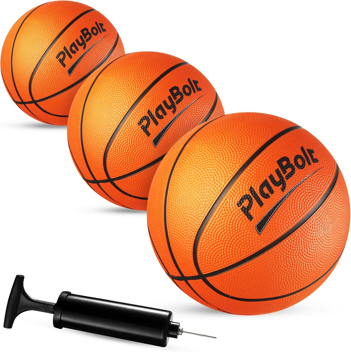 PlayBolt Size 3 Mini Basketballs pack of 3 front view