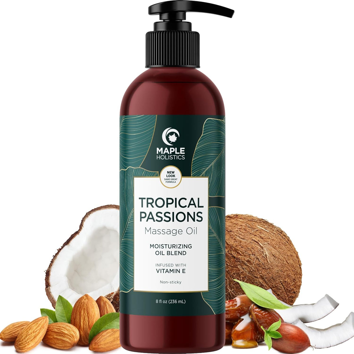 Maple Holistics Tropical Sensual Massage Oil bottle for mango scented full body massage