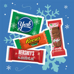 Back label of Hersheys 32.45 Ounce holiday candy bag showing nutrition facts.