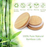 Kikiniko bamboo lids fitted on 5-ounce glass jars