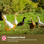 Purina duck feed pellets in a bowl for visual reference