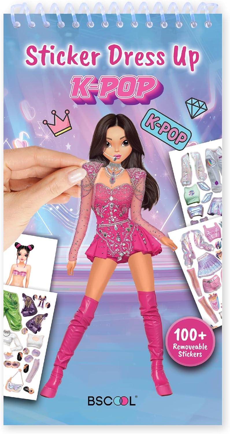 BSCOOL Sticker Dress Up K-Pop book front view showing fashion design cover illustration