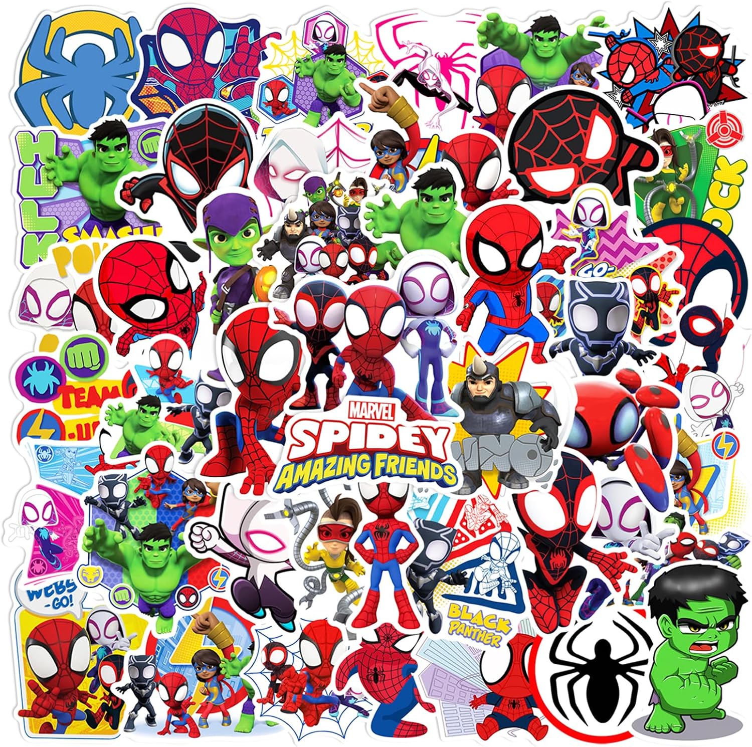 Twgogotic 50 piece Spider-Man sticker pack front view
