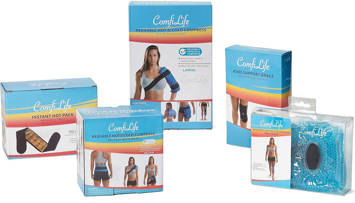 ComfiLife Knee Ice Pack with Wrap Reusable Hot & Cold Therapy Gel Pack Adjustable Compression Support for Injuries, Pain, Surgery, Arthritis, Meniscus and More - Image 7