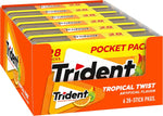 Trident Tropical Twist Sugar-Free Chewing Gum, 6 Pocket Packs of 28 Pieces (168 Total Pieces) - Image 9