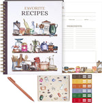 Ceiba Tree blank recipe journal hardcover notebook front view on a kitchen counter.