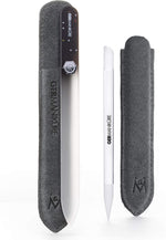 GERMANIKURE Crystal Glass Cuticle Stick & White Nail File Set in Suede Sleeves - Handmade in Czech Republic - Professional Manicure Supplies - Cuticle Pusher, Callus Remover - Ideal Nail Care Gift - Image 10