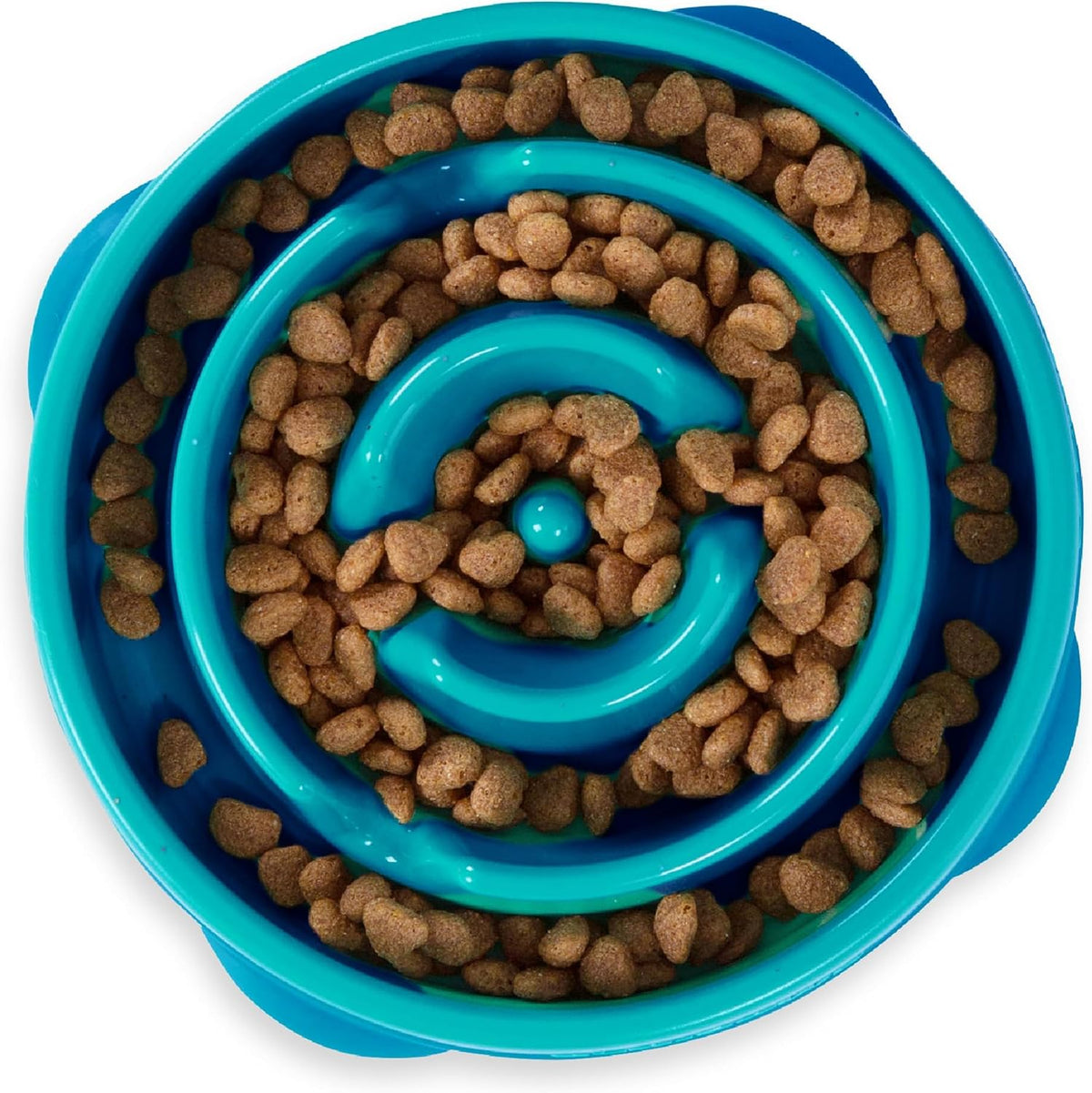 Outward Hound Fun Feeder Slo Bowl - Large 4Cup Capacity, Slow Feeding, Medium to Large Dogs, NonSlip, Blue, Notch Pattern - Image 15
