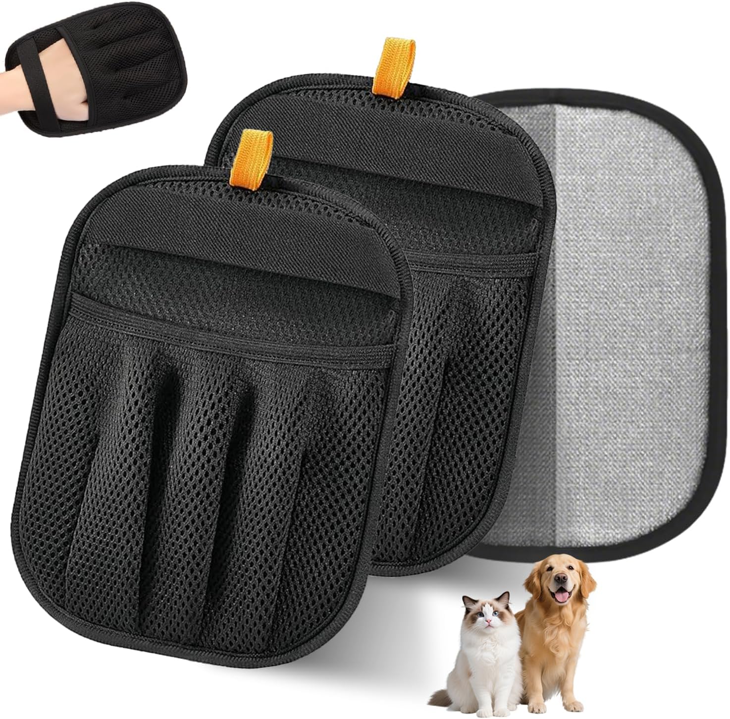 Bumilily electrostatic pet hair remover gloves 2 pack front view