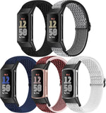 Bcuckood elastic nylon watch bands front view showing all five colors