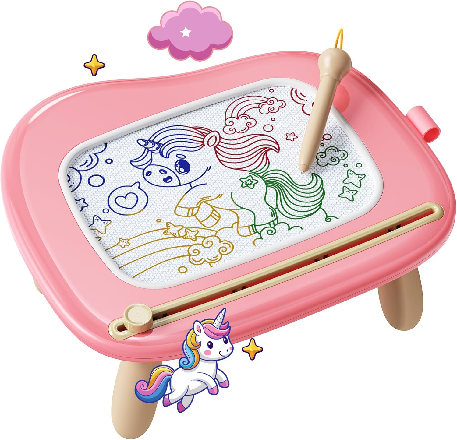Kokodi magnetic drawing board front view in pink