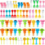 WXOIEOD animal food picks 65 count set front view displaying colorful assorted shapes