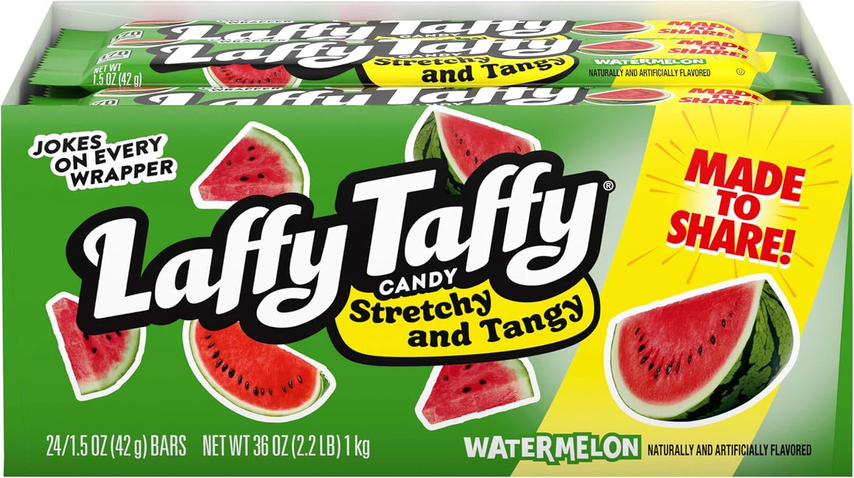 Laffy Taffy Stretchy & Tangy Variety Candy Box, Grape, Watermelon, and Cherry Flavors, 1.5 Ounce Bars (Pack of 24) | Variety Box, Pack of 24 - Image 12