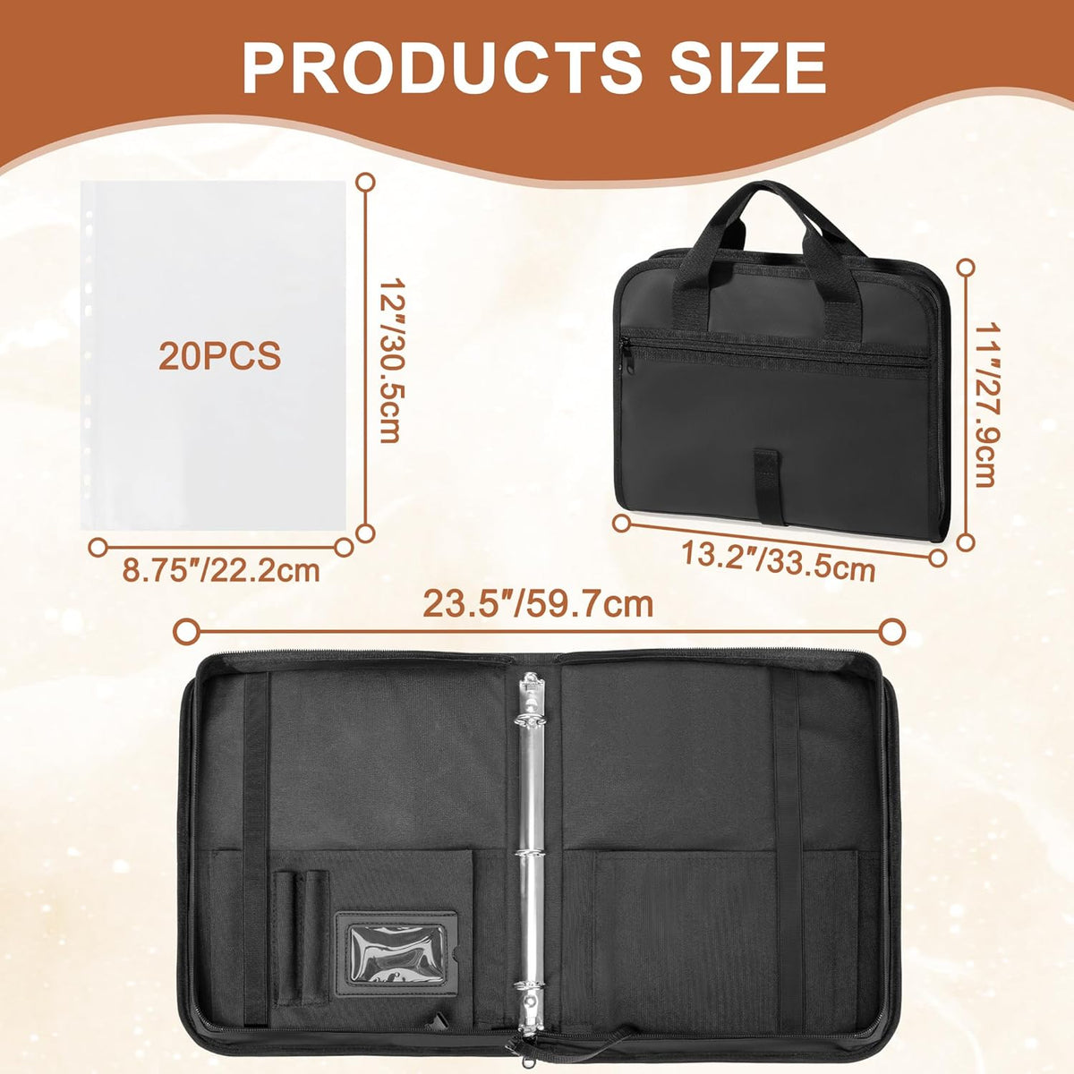 Damero choral folder showing zipper closure and top handle
