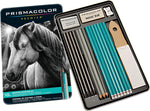Prismacolor Turquoise wood-cased drawing pencils close up