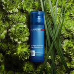 Clarins Men Super Moisture Gel container open showing product formula